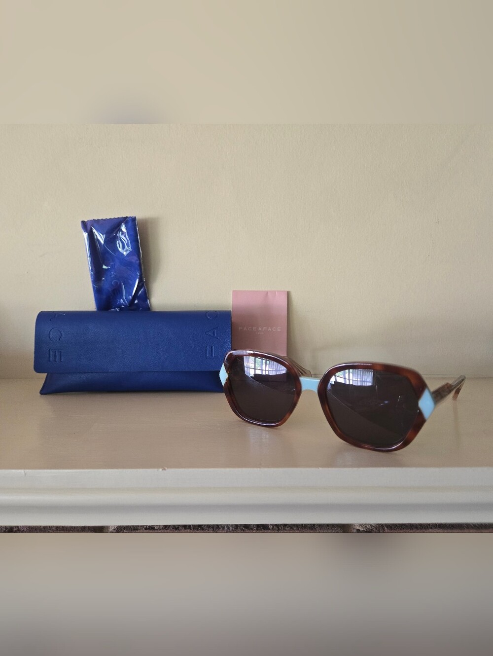 FACE A FACE Gioco 1 Col.0530 Havana BLUE CLEAR Sunglasses 55-18-144